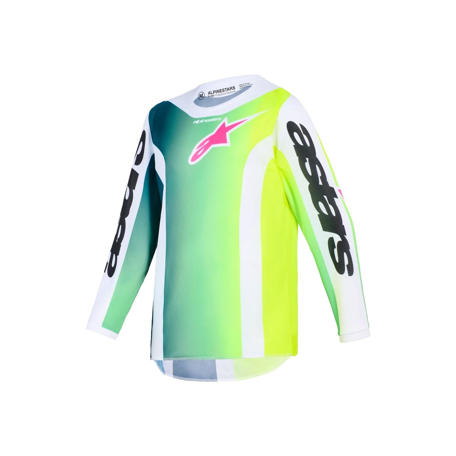 Alpinestars 2026 Youth Fluid Portl Motocross Jersey Green White Black